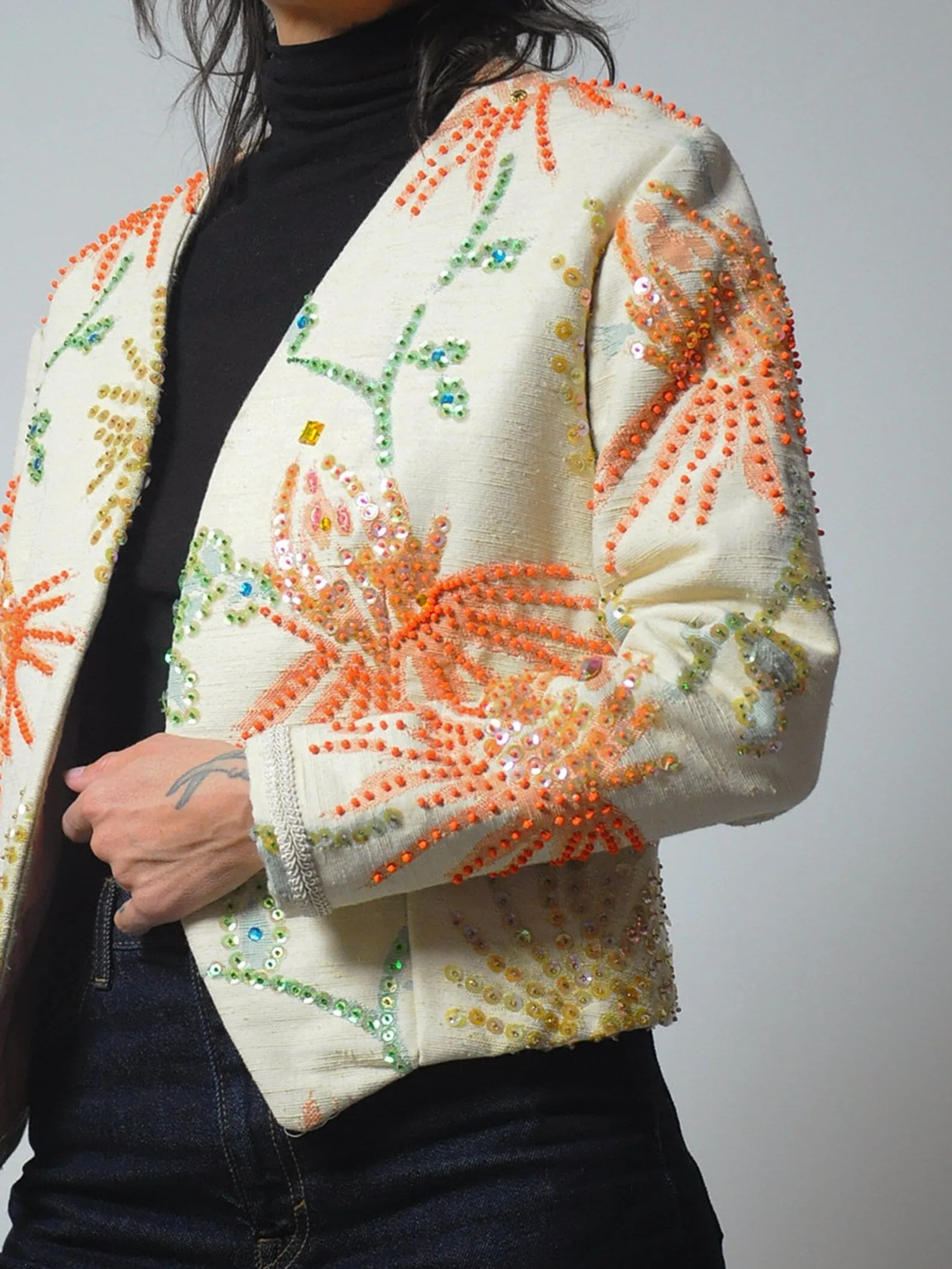 1960's Sequined Floral Jacket