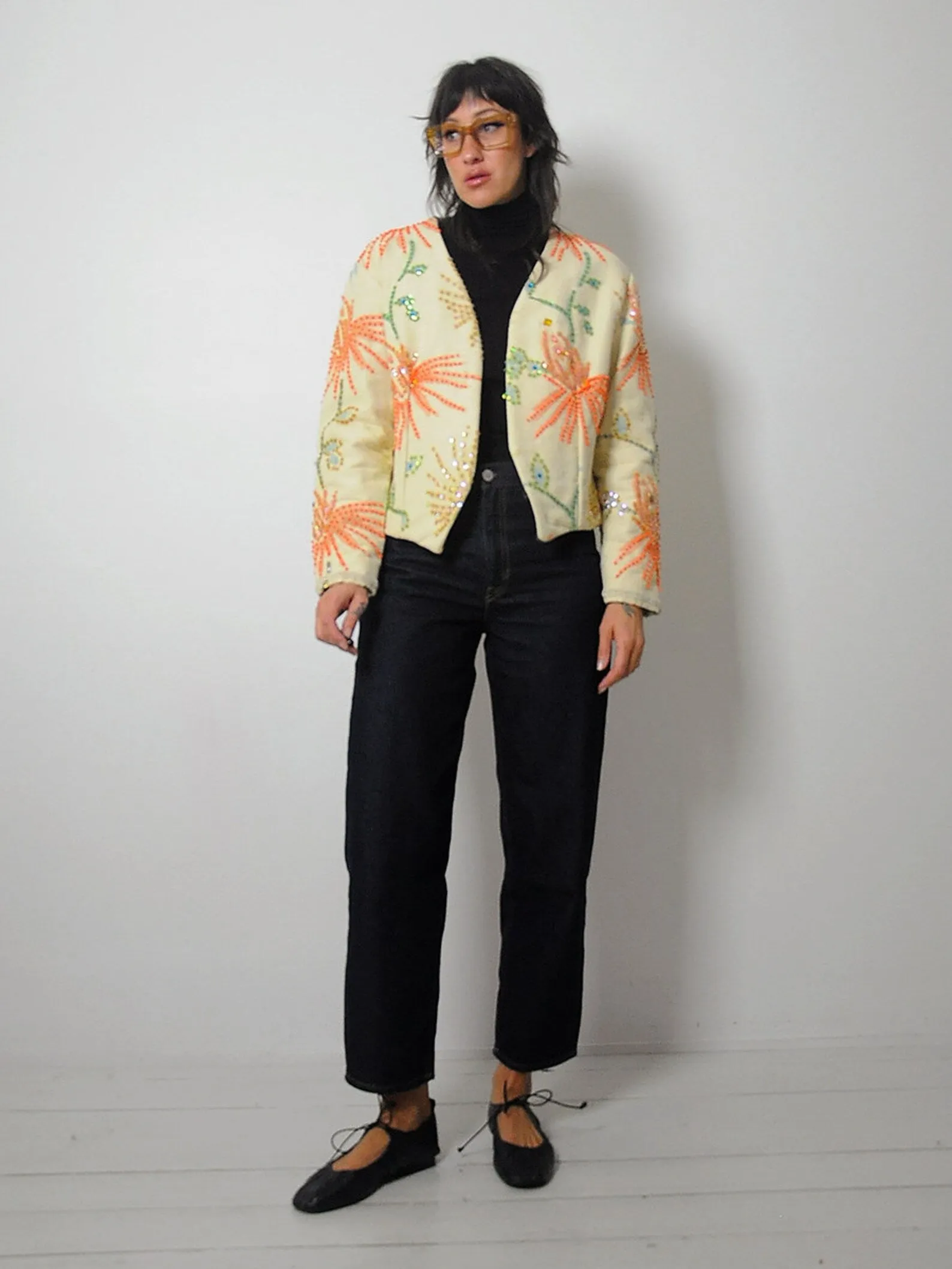 1960's Sequined Floral Jacket