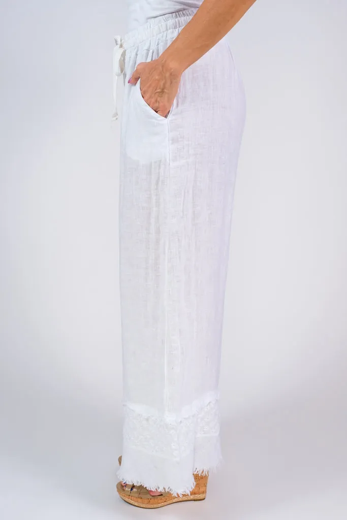 Arti Linen Embroidered Pant (PL186)