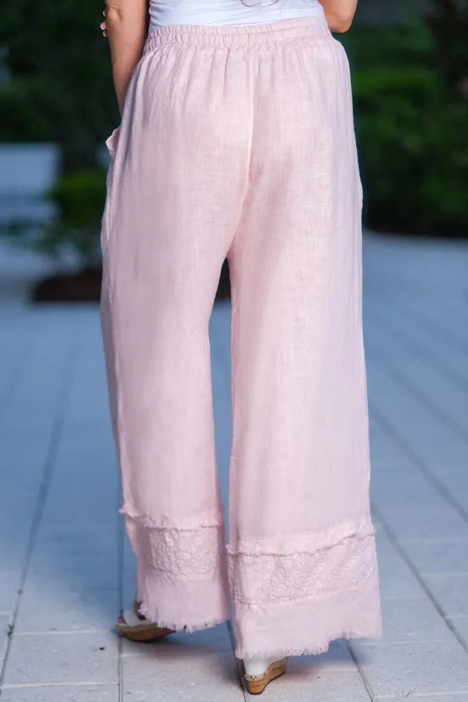 Arti Linen Embroidered Pant (PL186)