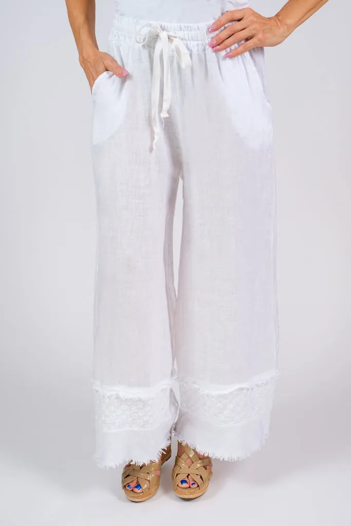 Arti Linen Embroidered Pant (PL186)