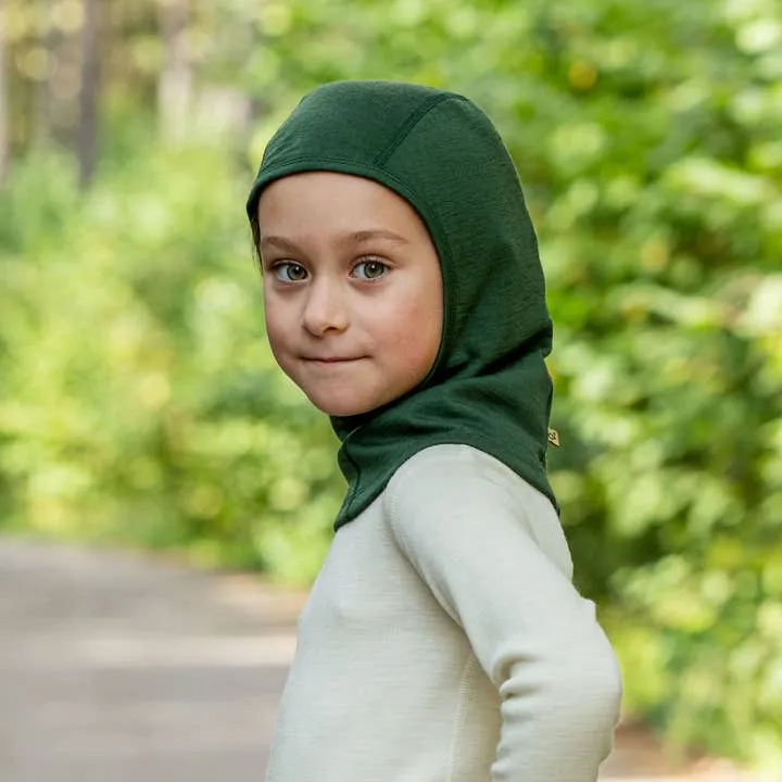 Base Layer Merino Wool Balaclava, Dark Green