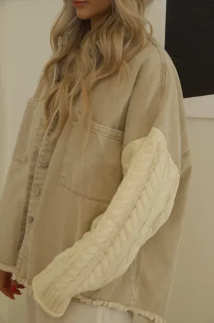 Beige Sweater Shacket