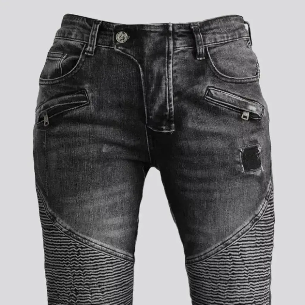 Biker high-waist jeans
 for ladies