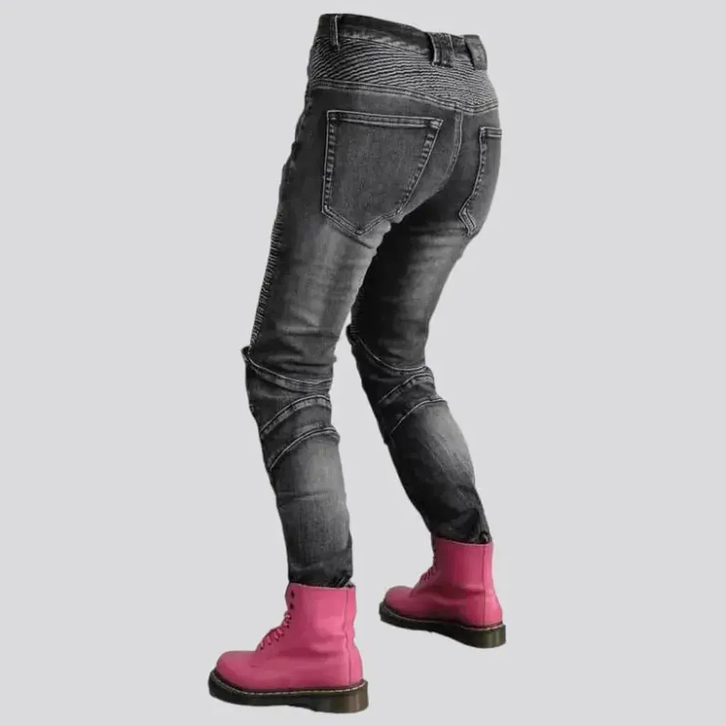 Biker high-waist jeans
 for ladies