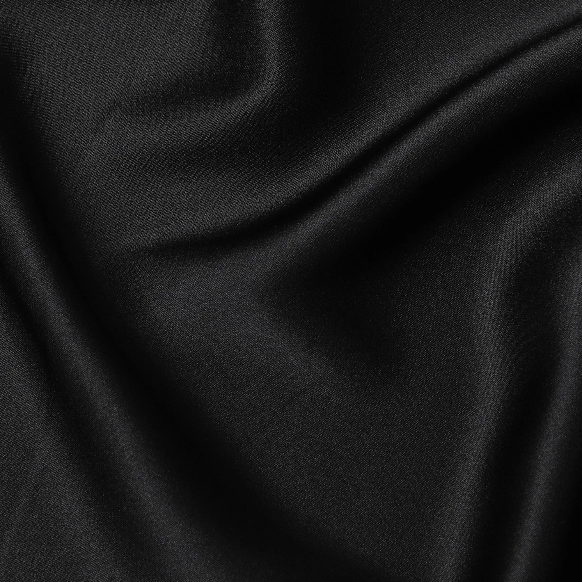 Black Crepe Satin Fabric: Japans Modern Aesthetic-D17606