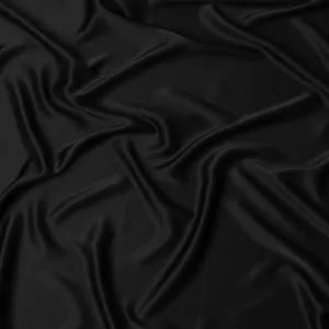 Black Crepe Satin Fabric: Japans Modern Aesthetic-D17606