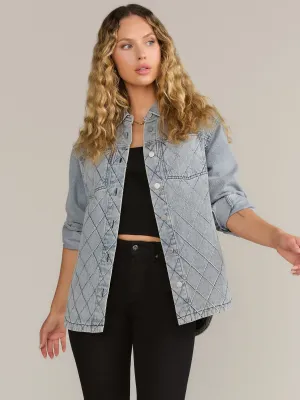 Blue B Rhinestone Denim Shacket - Brands We Love