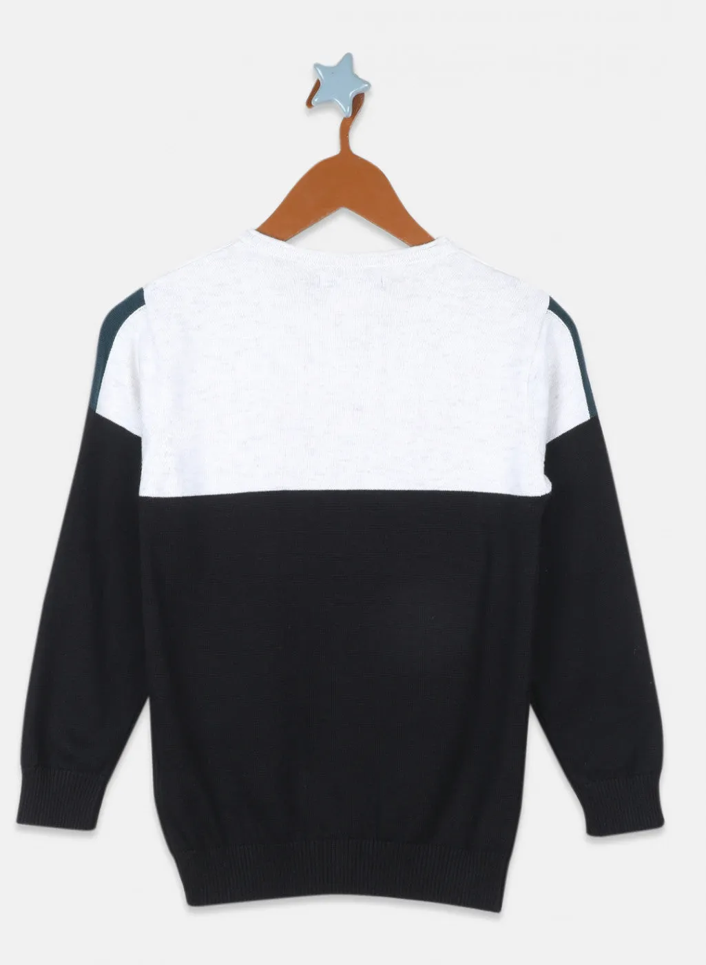 Boys Black Printed Pullover