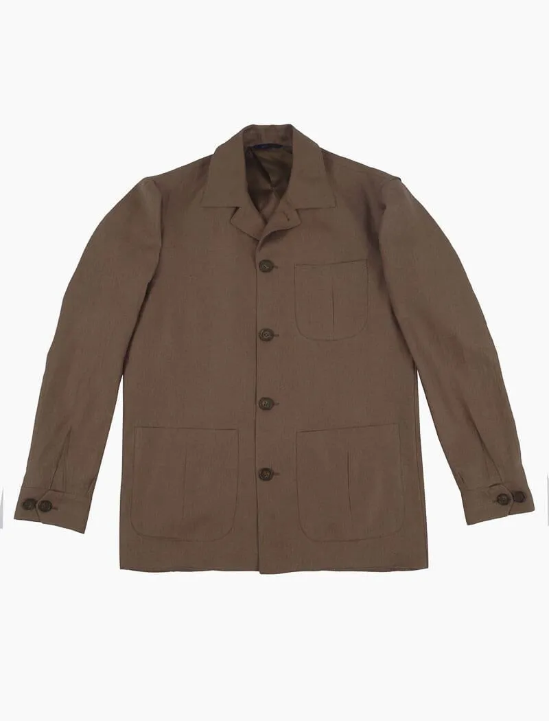 Brown Linen Shacket