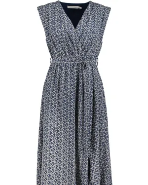 California Dreaming Aeries Wrap Dress in Navy Mosaic | Navy Mosaic