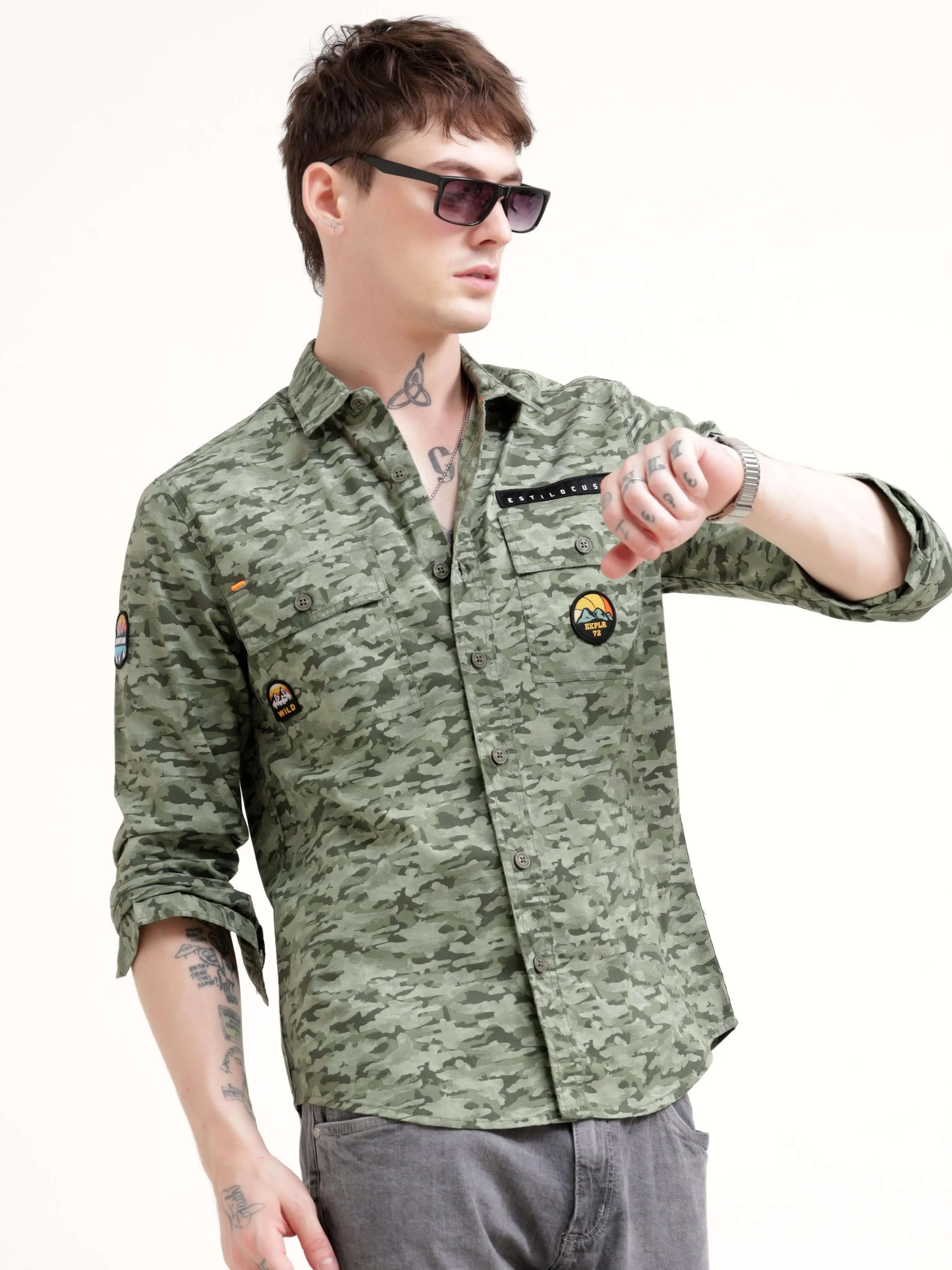 Camo Street Olive Overshirt