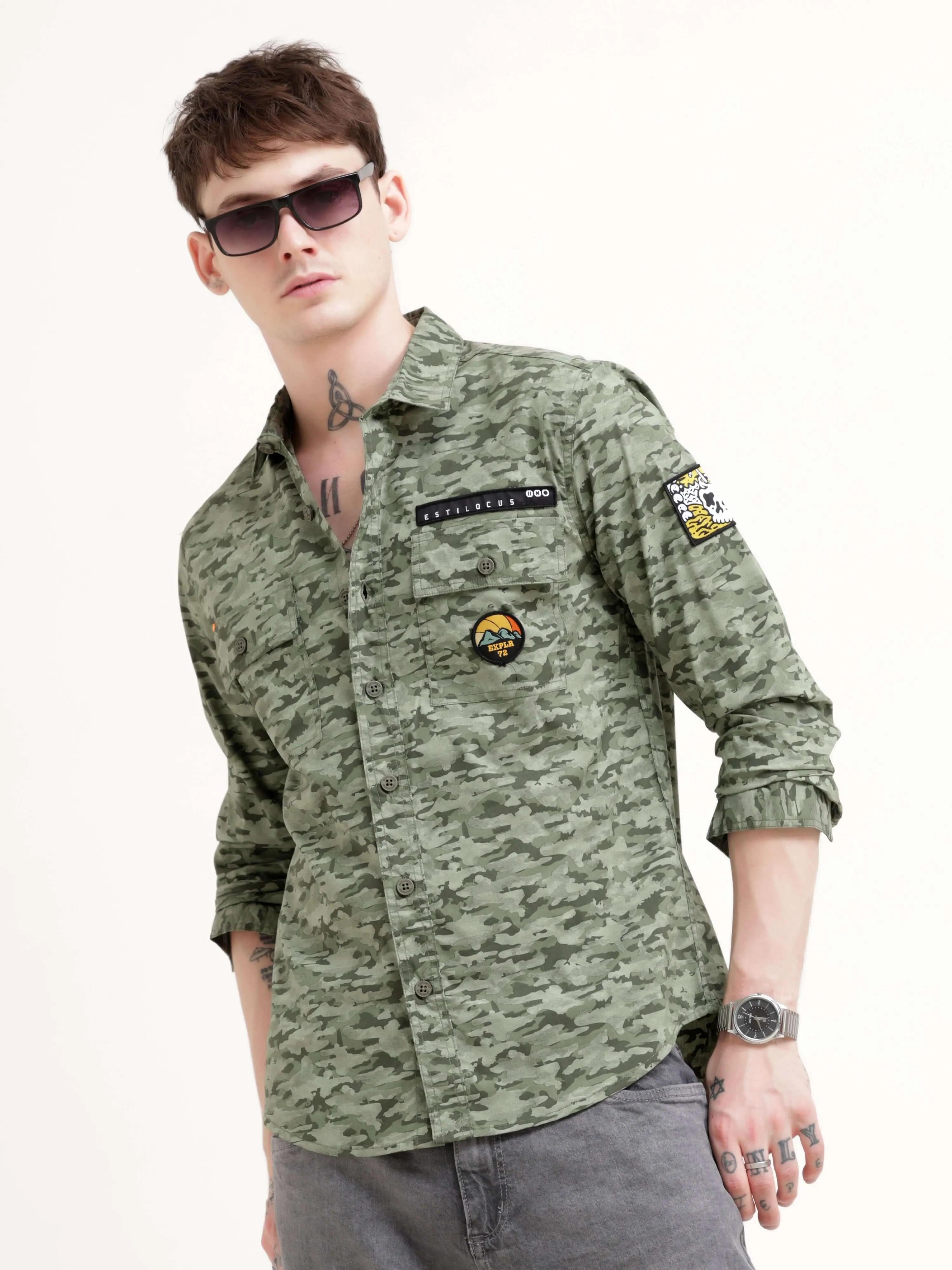 Camo Street Olive Overshirt