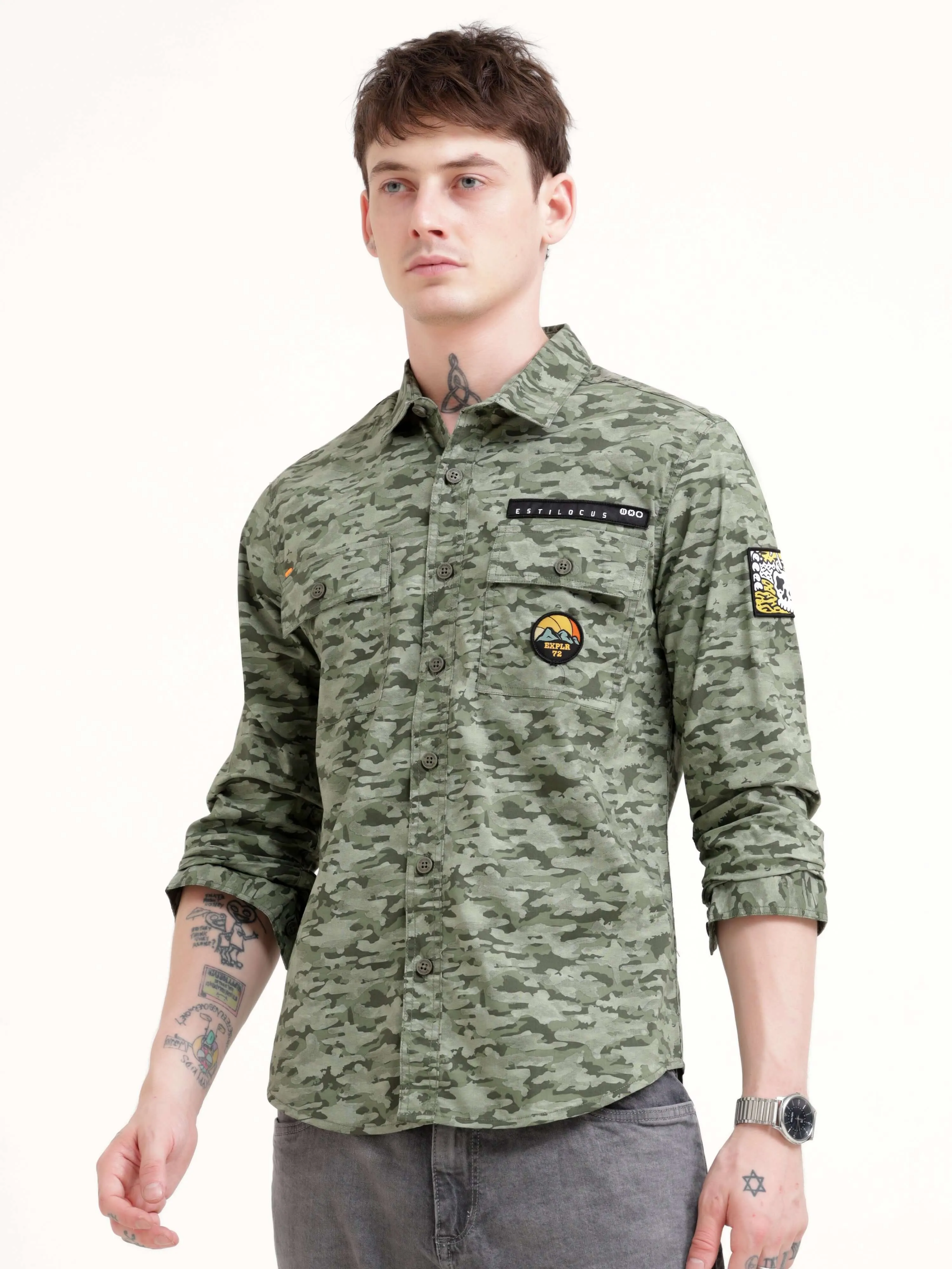 Camo Street Olive Overshirt