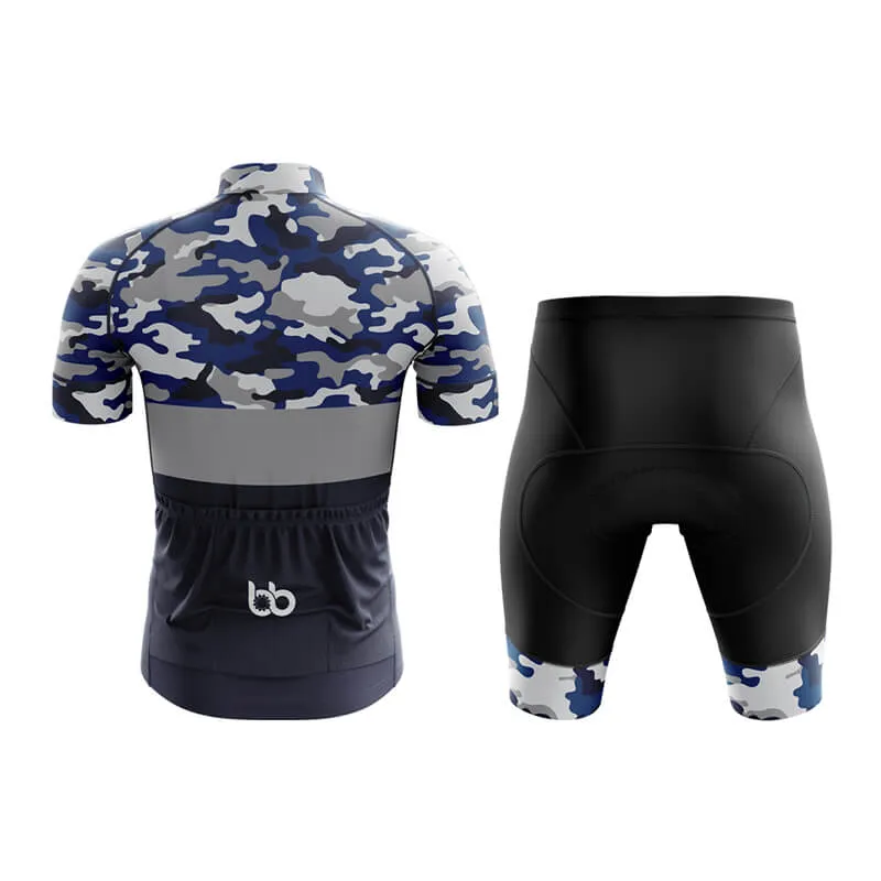 Camouflage Neck Club Cycling Kit (V2) (Blue)