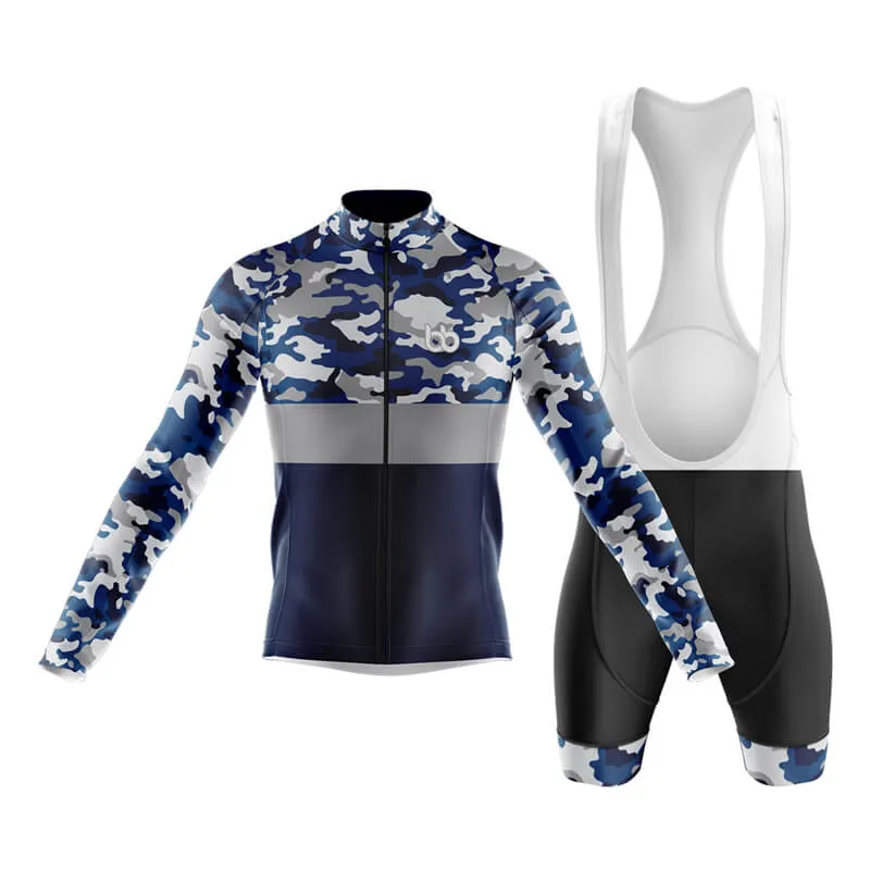 Camouflage Neck Club Cycling Kit (V2) (Blue)