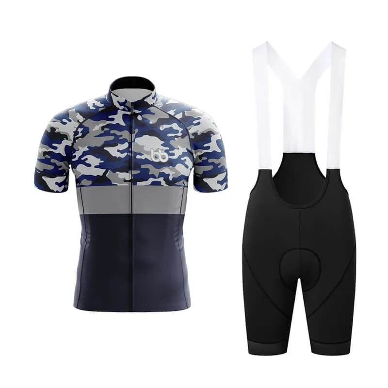 Camouflage Neck Club Cycling Kit (V2) (Blue)