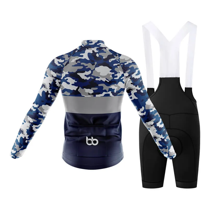 Camouflage Neck Club Cycling Kit (V2) (Blue)