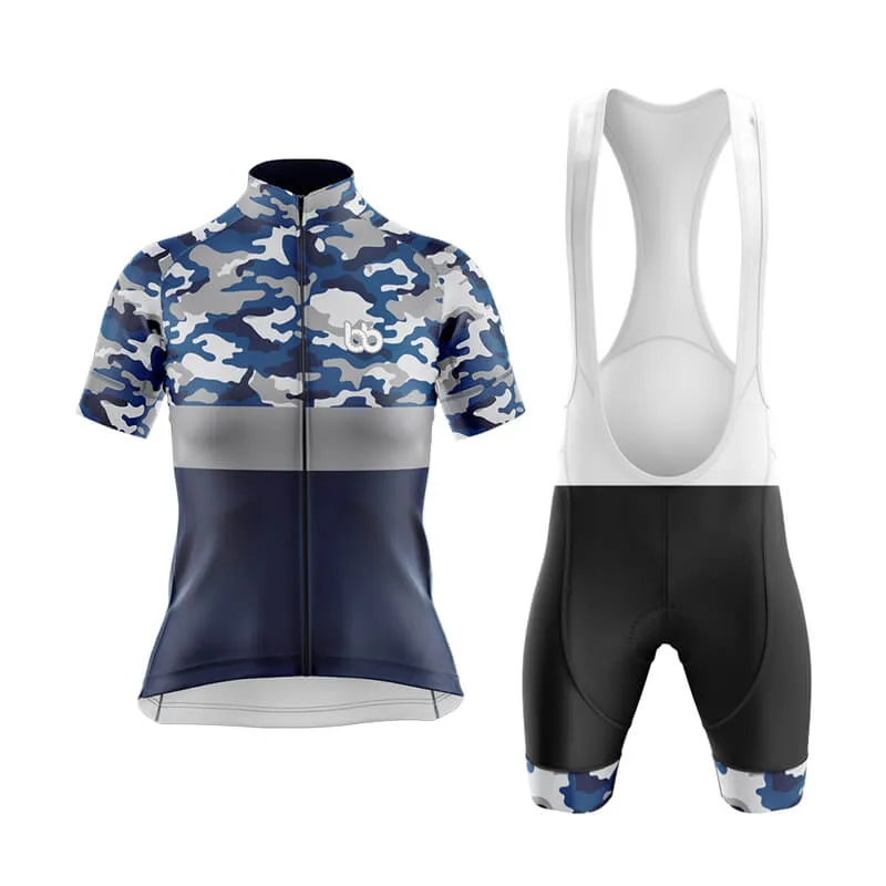 Camouflage Neck Club Cycling Kit (V2) (Blue)