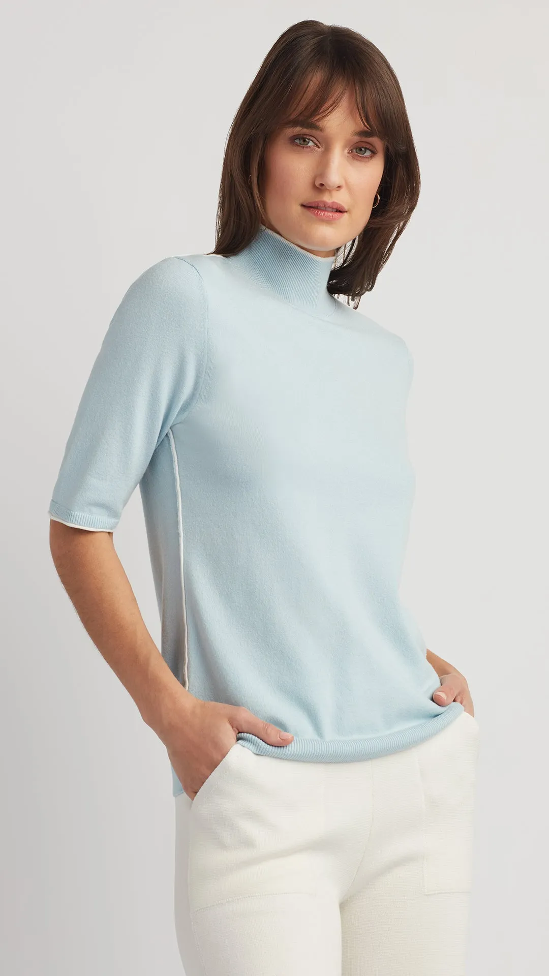 CARLEE MOCK NECK SWEATER TEE