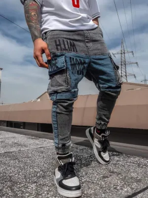 Change Low Crotch Denim Cargo Joggers - DH1