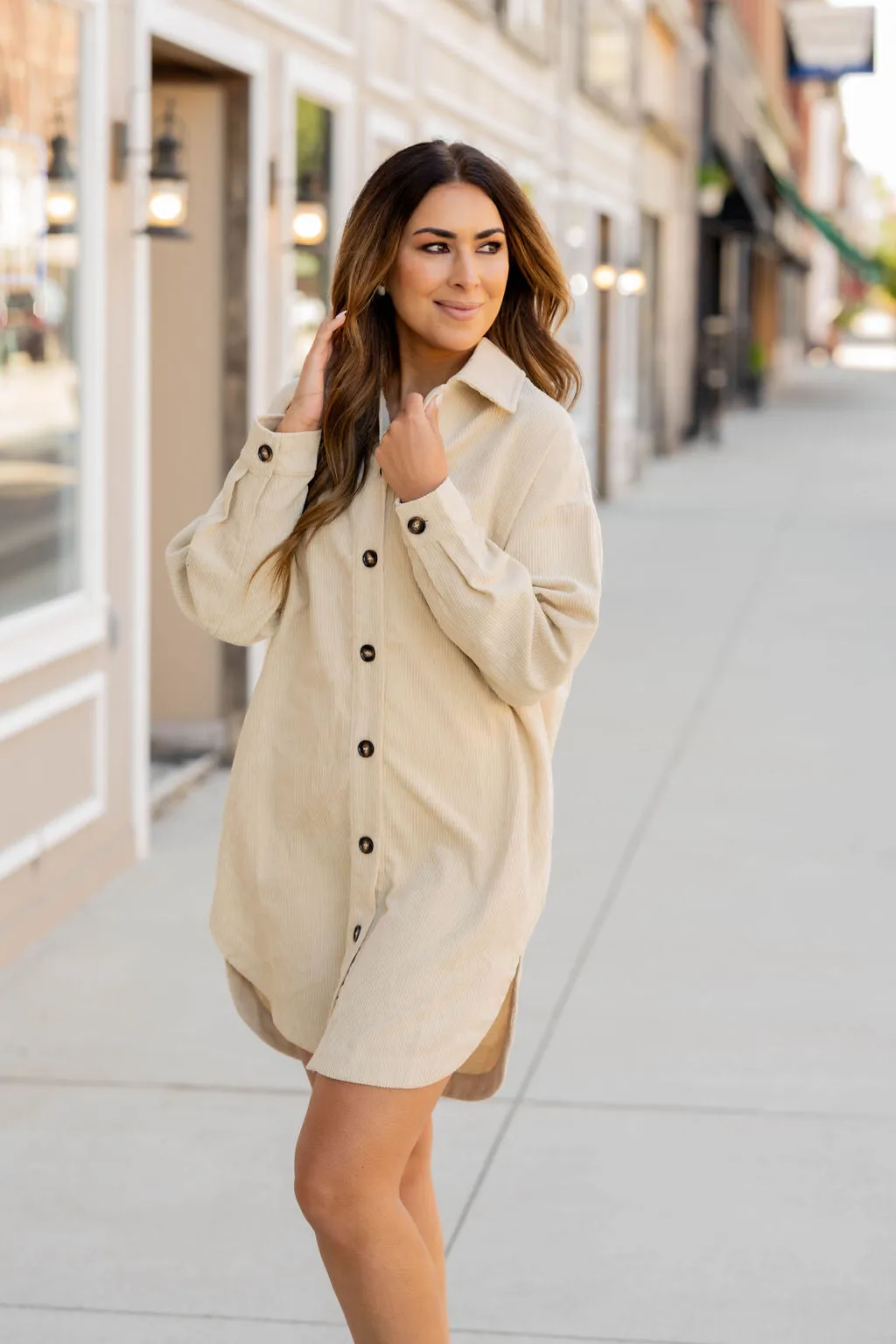 Corded Side Slit Tunic Shacket