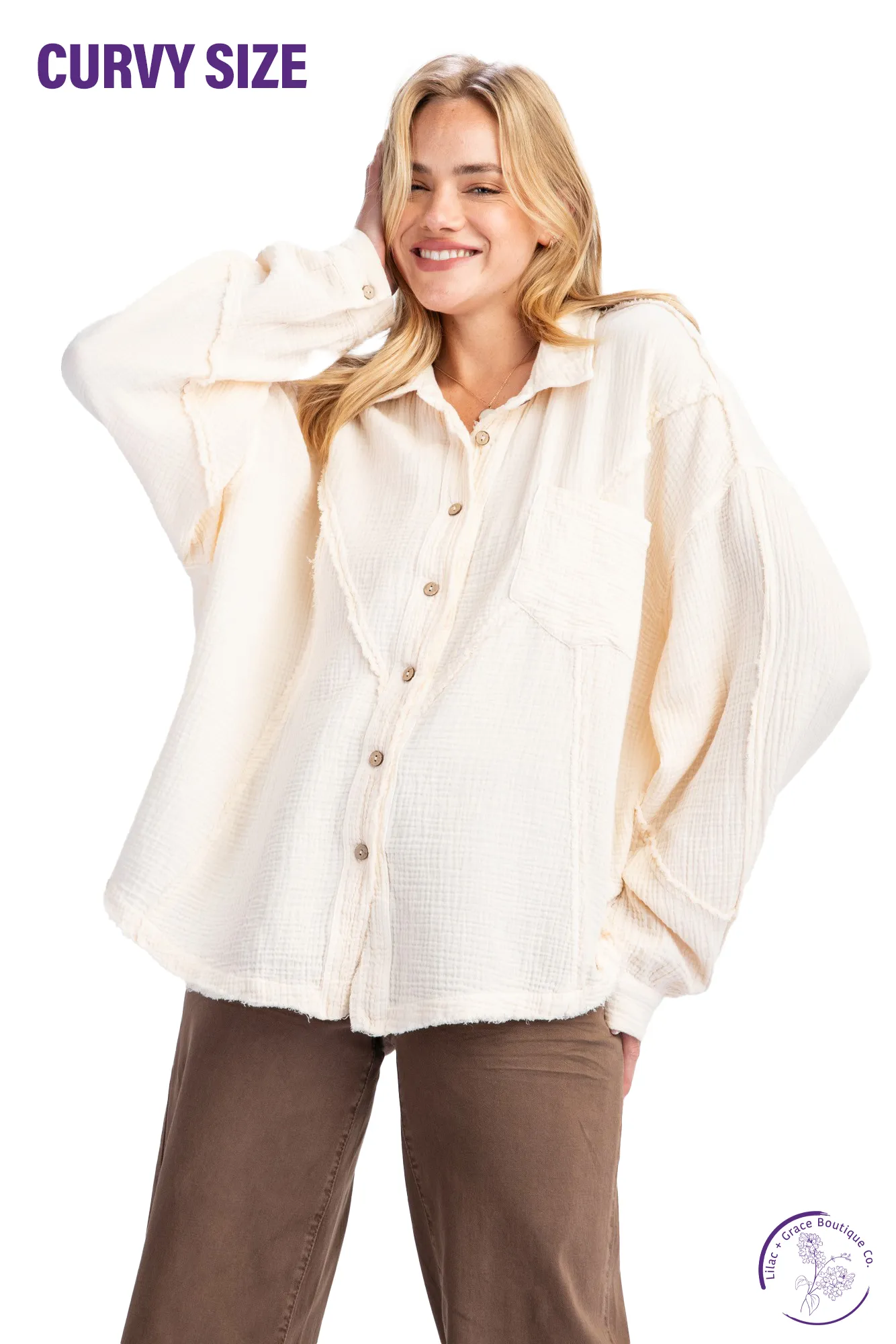 Curvy Fall Fest Button Down Top