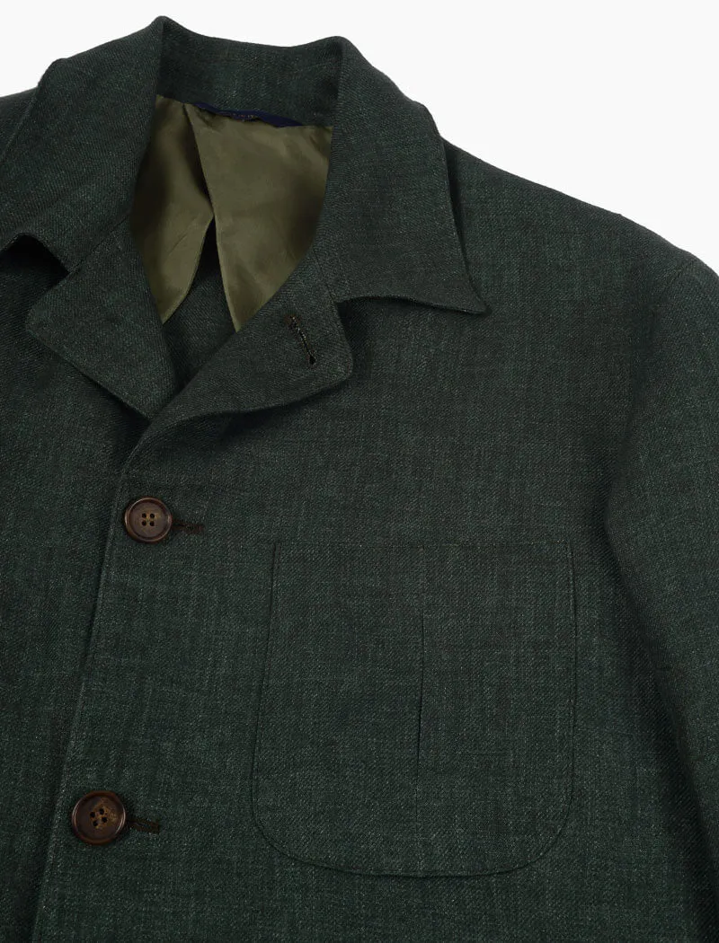 Dark Green Linen Shacket