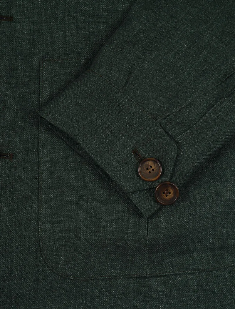 Dark Green Linen Shacket