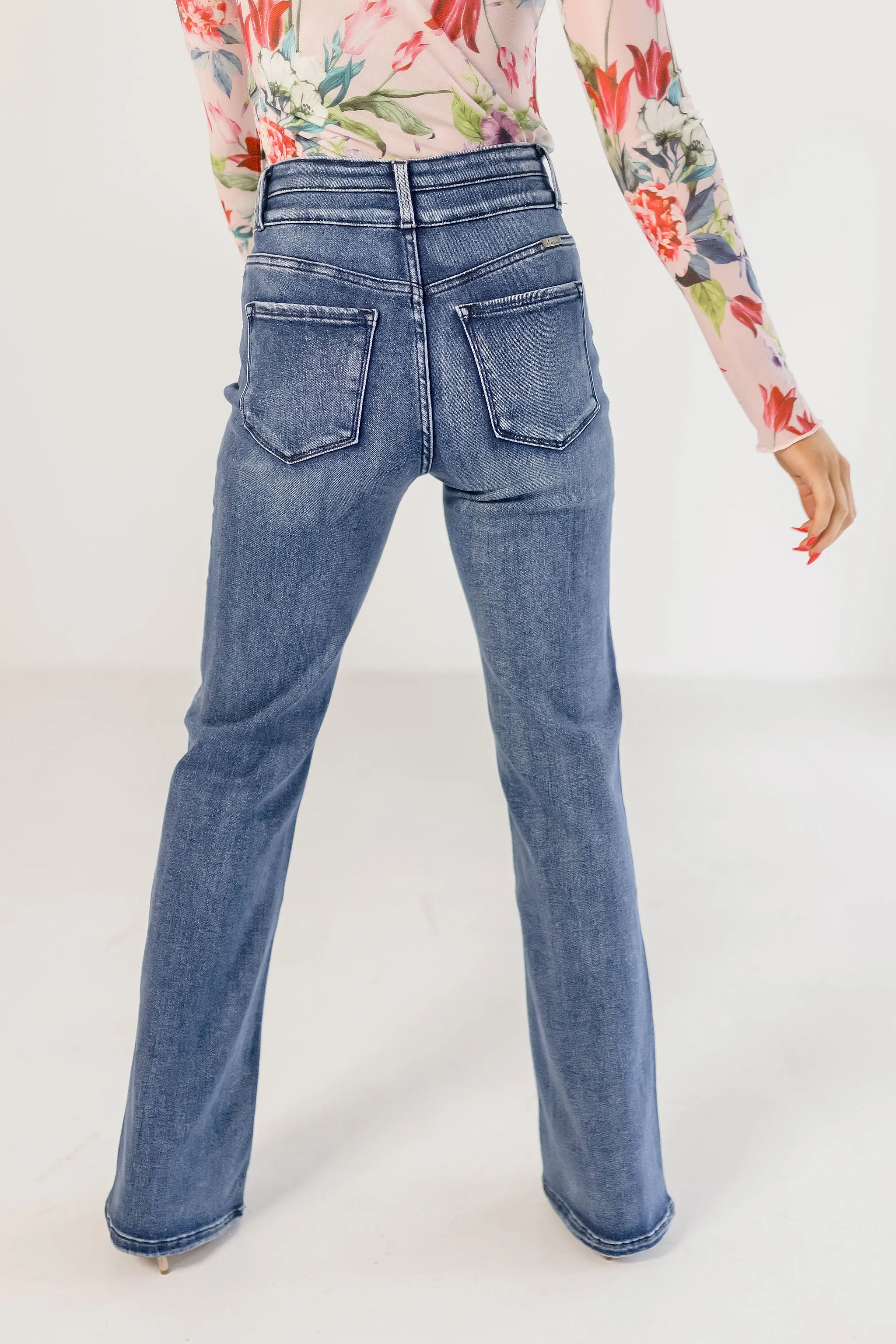 Davie High Rise Flare Leg Jeans Dark Wash