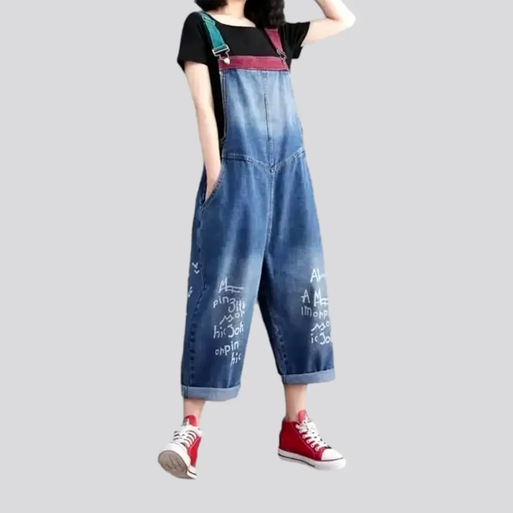 Denim women's baggy overall