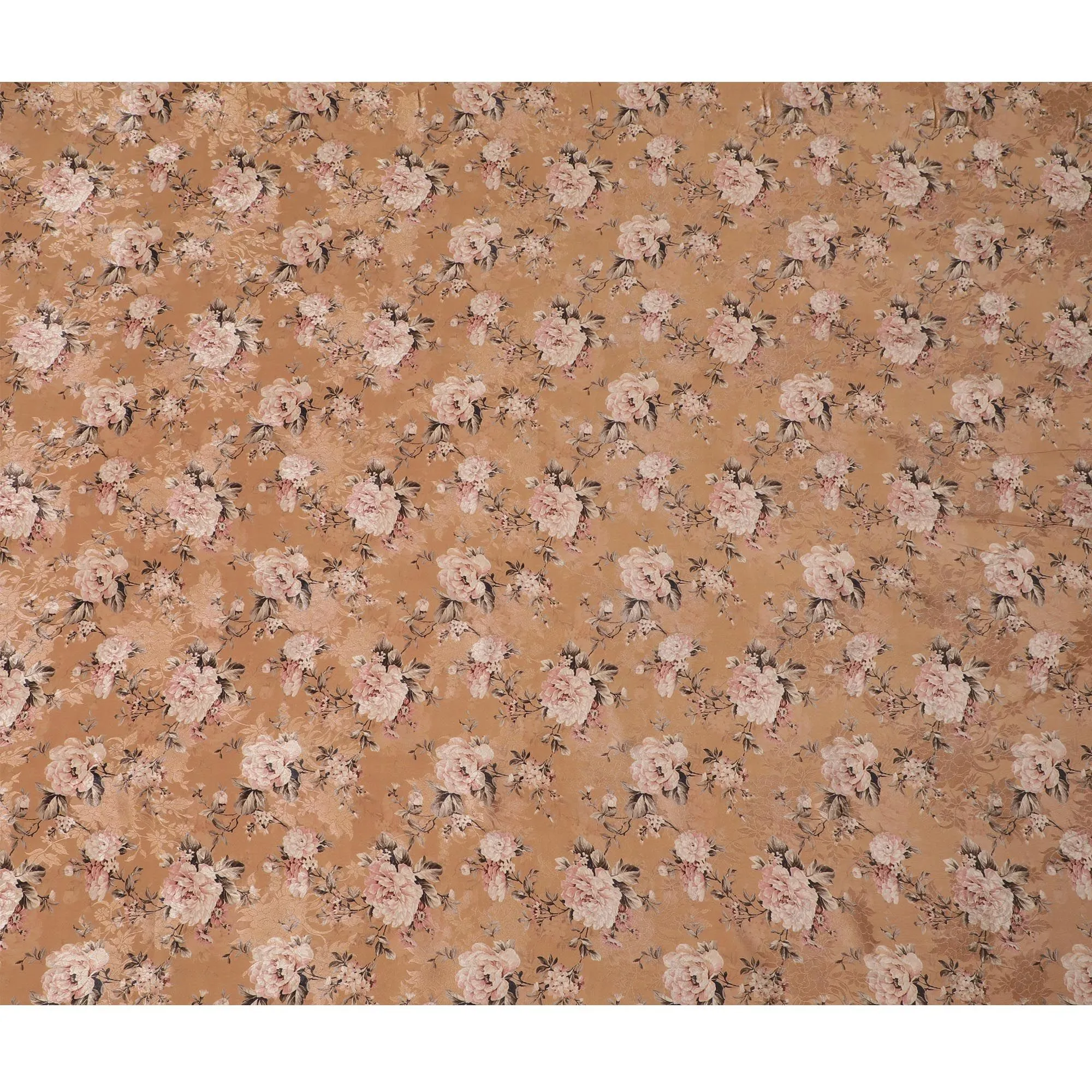 Desert Rose Viscose Crepe Fabric with Floral Print, 110cm Wide – Warm Elegance-D18397