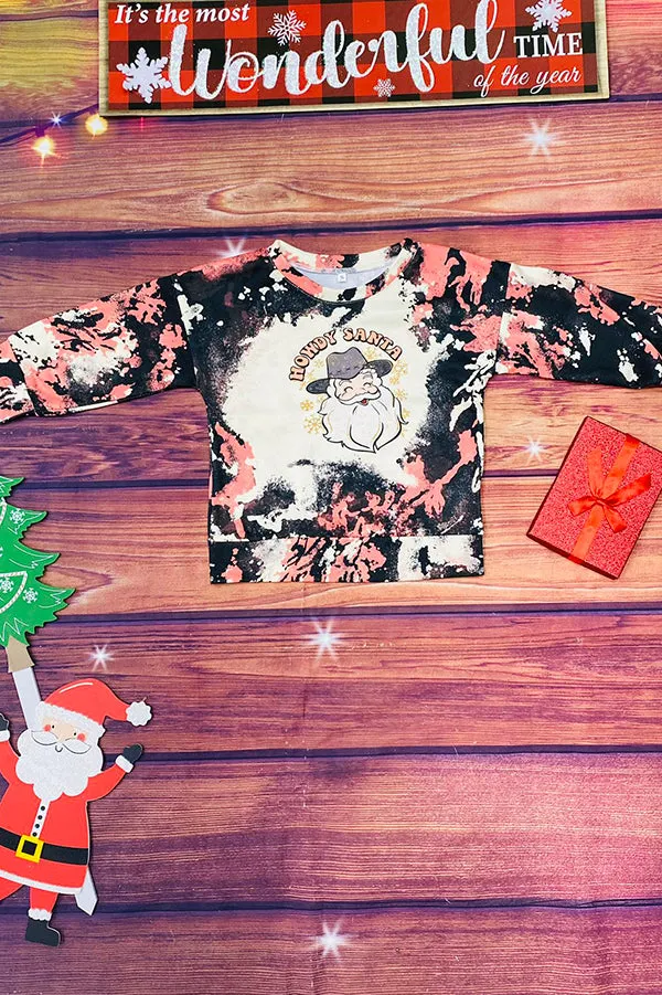 DLH2713 "HOWDY SANTA" Print Long sleeve Pullover