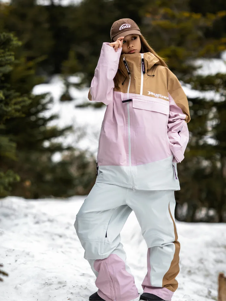 Drysnow Pink Patchwork 3L Ski Pants - Unisex