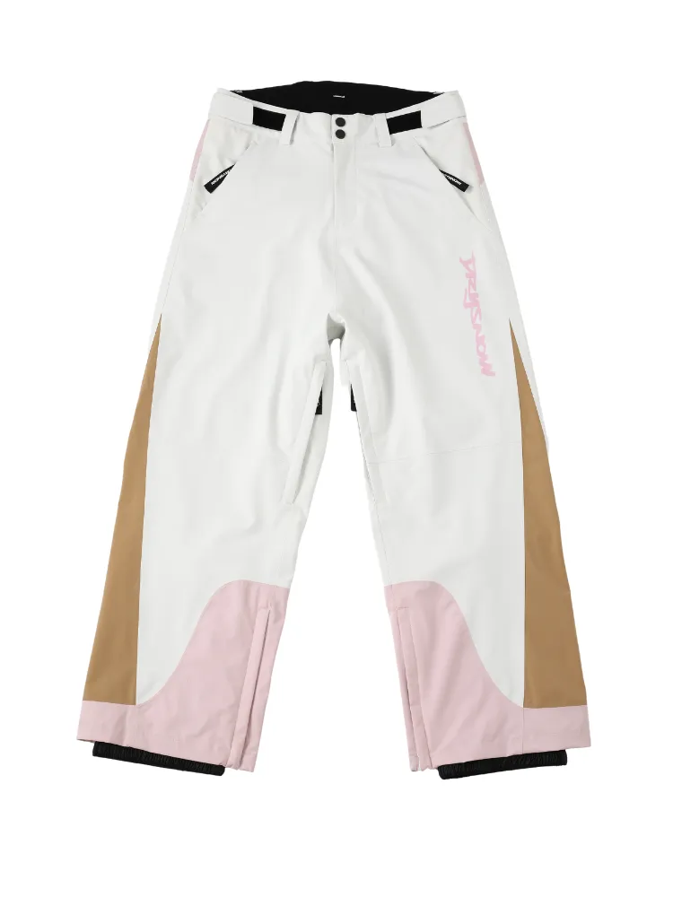 Drysnow Pink Patchwork 3L Ski Pants - Unisex