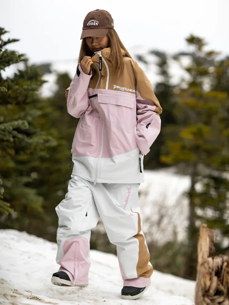 Drysnow Pink Patchwork 3L Ski Pants - Unisex