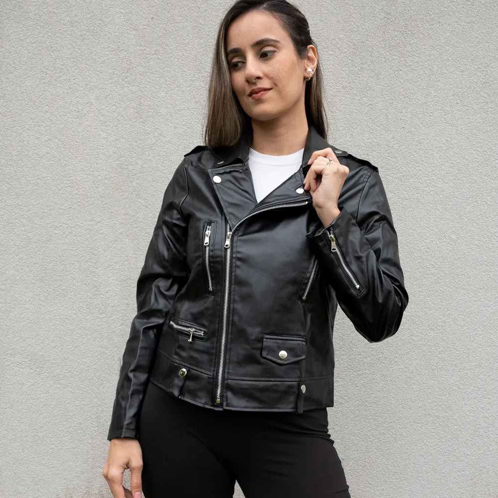 (Faux Leather) Mrs. Leather Jacket