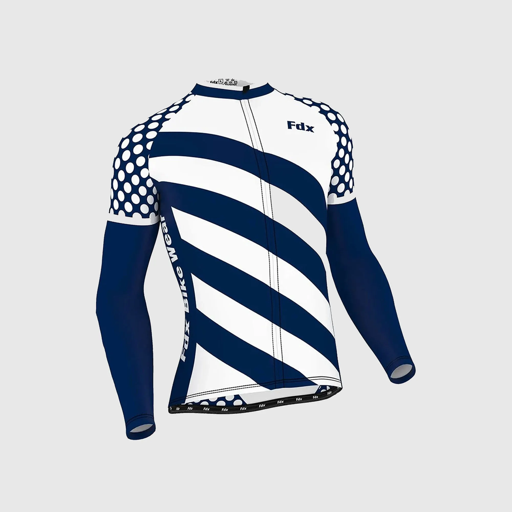 Fdx Men's & Boy's Set Equin Thermal Roubaix Long Sleeve Cycling Jersey & Bib Tights - White