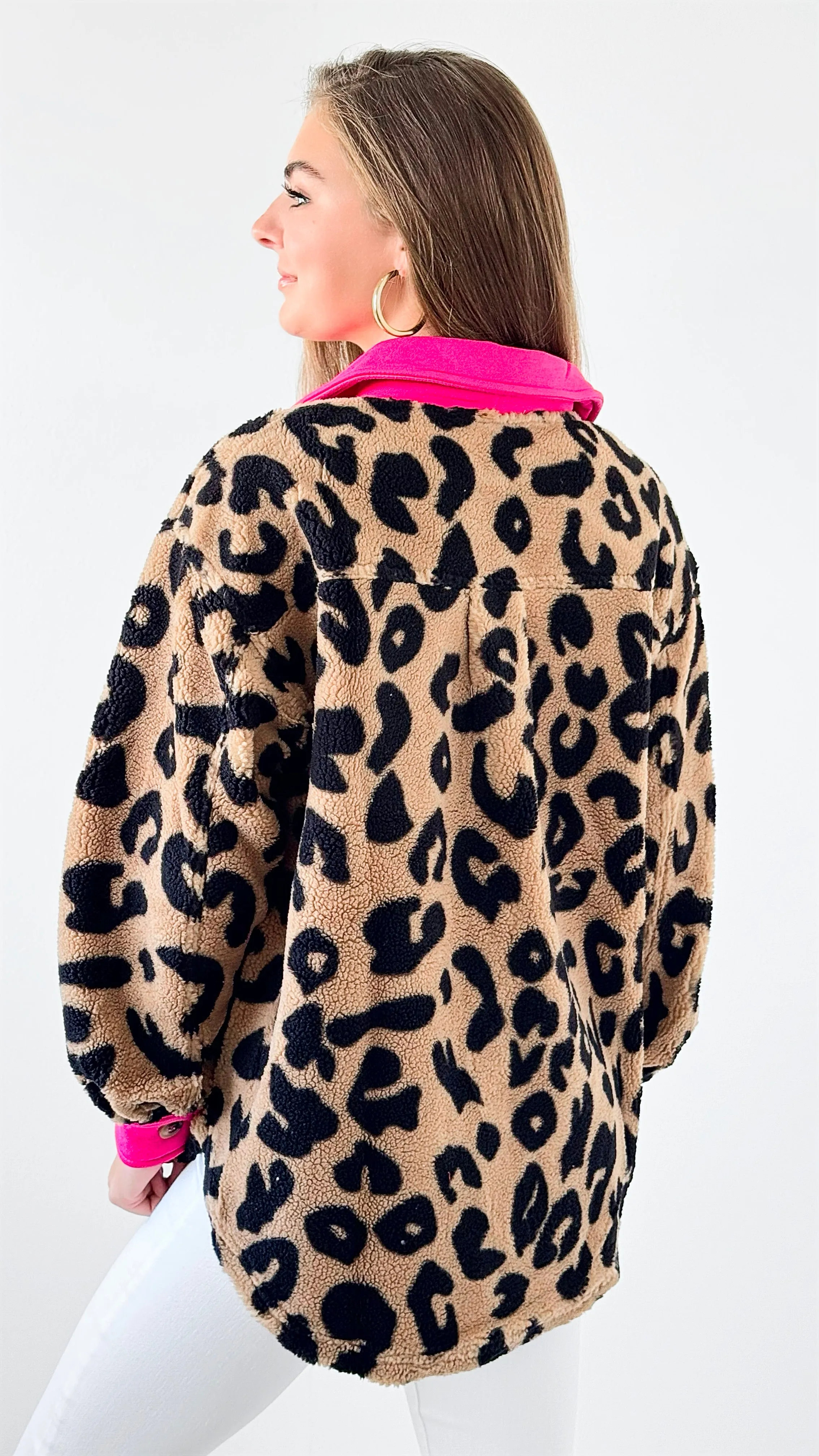 Fierce Contrast Fleece Shacket