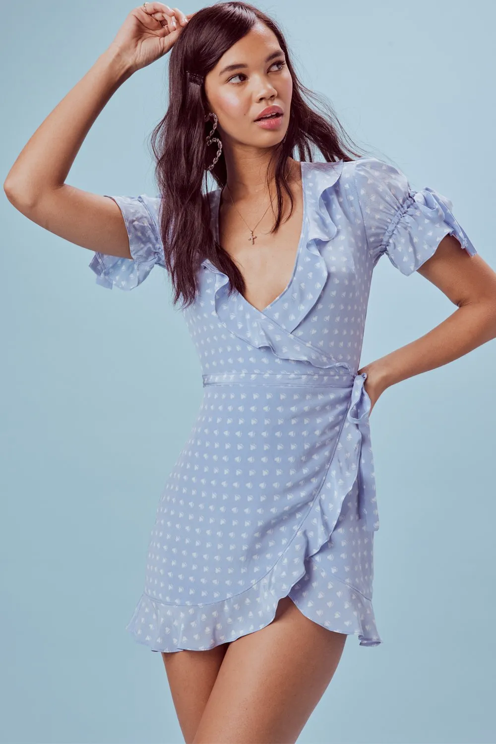 For Love and Lemons Sweetheart Mini Wrap Dress