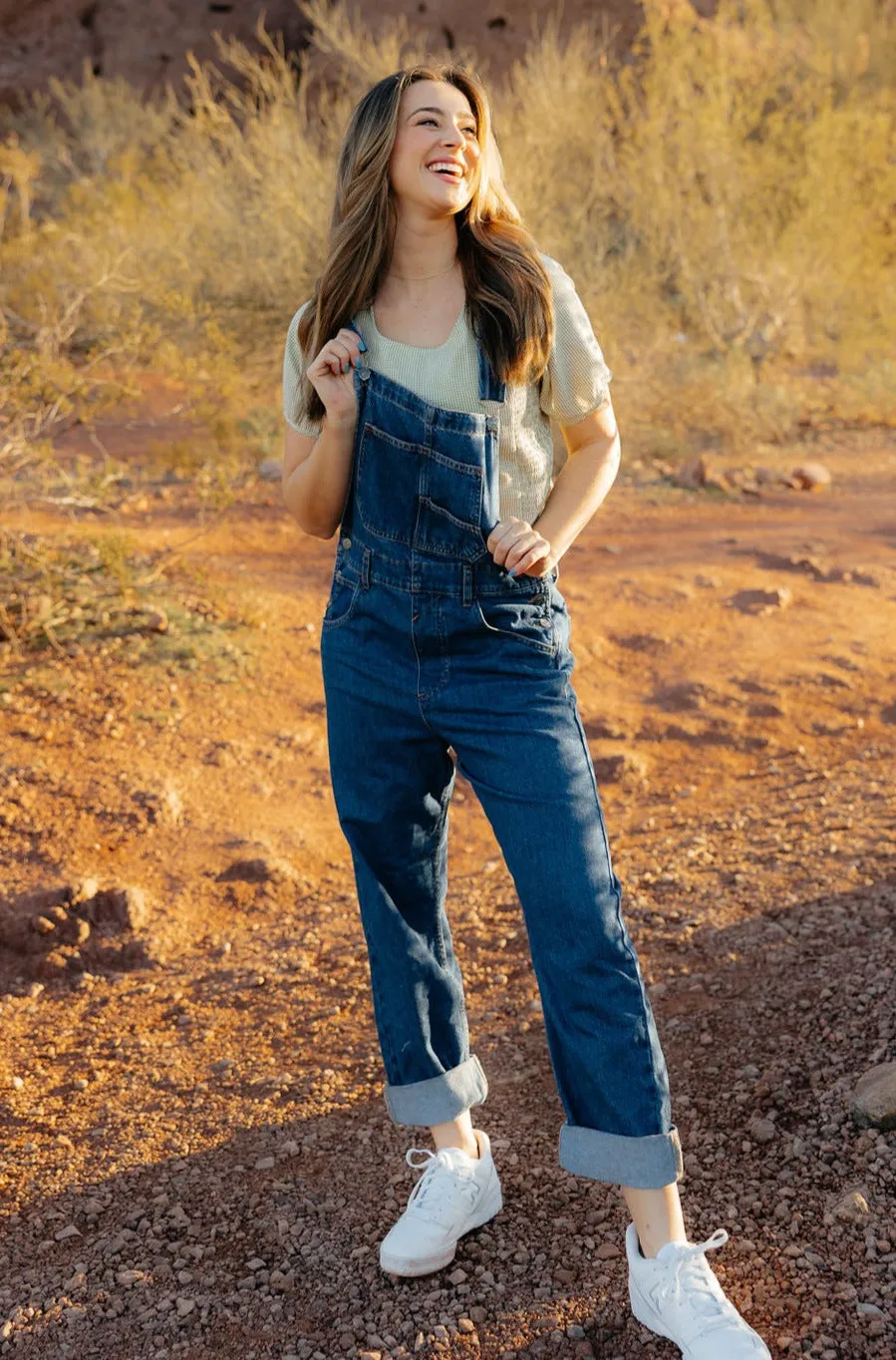 Free People Ziggy Denim Overall-Sapphire Blue