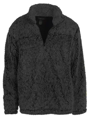 Gioberti Men's and Women's Charcoal Super Soft Sherpa 1/4 Zip Pullover Sweater