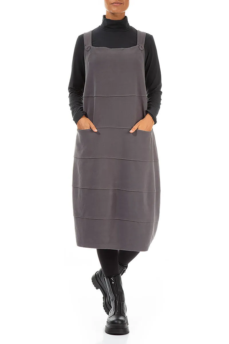 Grey Cotton Jersey Balloon Overall Dress