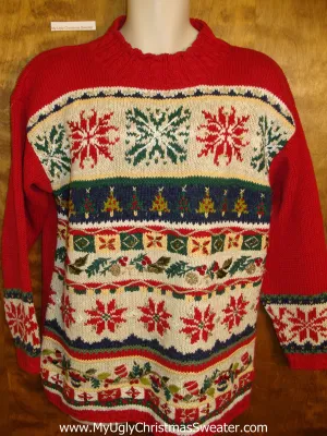 Horrible Tacky 80s Ugly Christmas Sweater Pullover