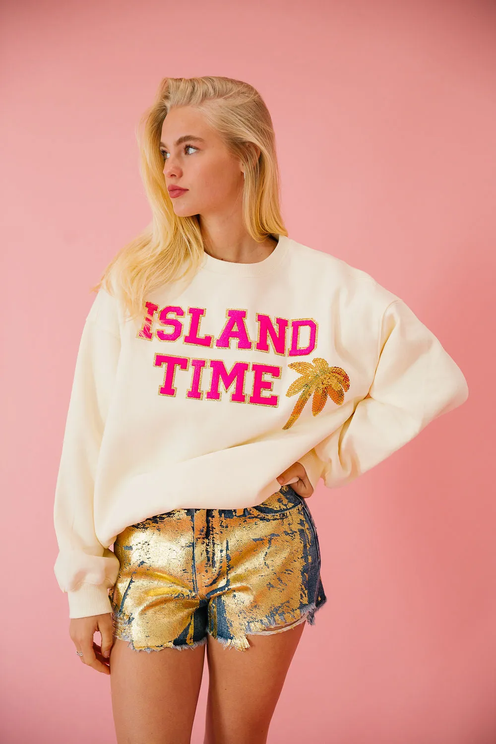 ISLAND TIME CREAM PULLOVER