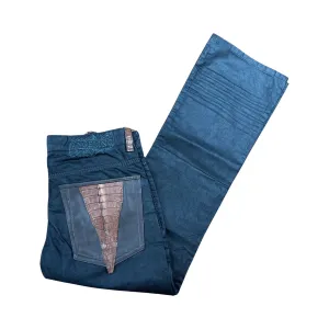 Kashani x Angelino Jeans w/ Brown Alligator Tail Pockets