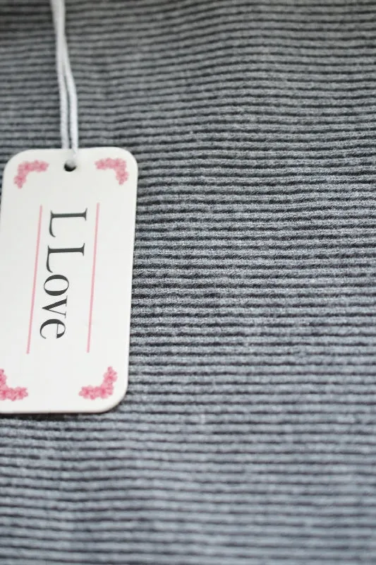 L Love Dolman Pullover Sweater - Heather Gray