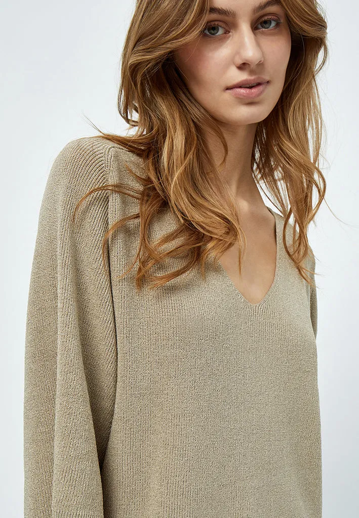 Leila 3/4 Pullover - Cobblestone Lurex