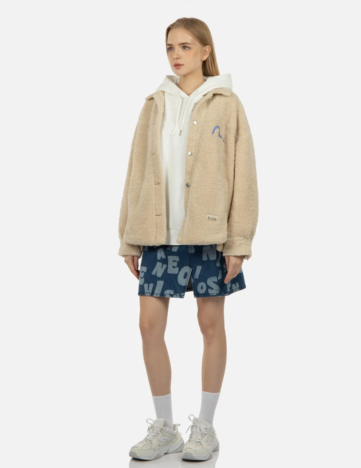 Logo Appliqué Sherpa Shirt Jacket