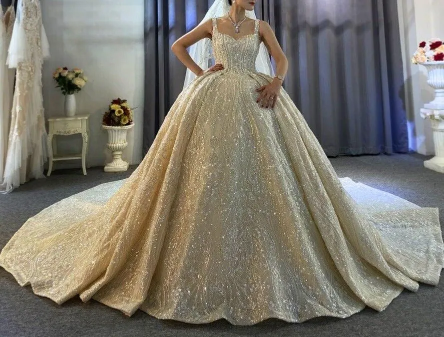 Luxury Full Beading Lace Wedding Dress